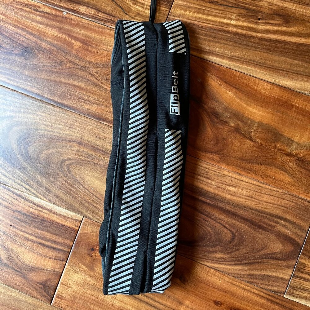 FlipBelt Classic Black Running Belt 15” x 3.5” stretchable - One Size